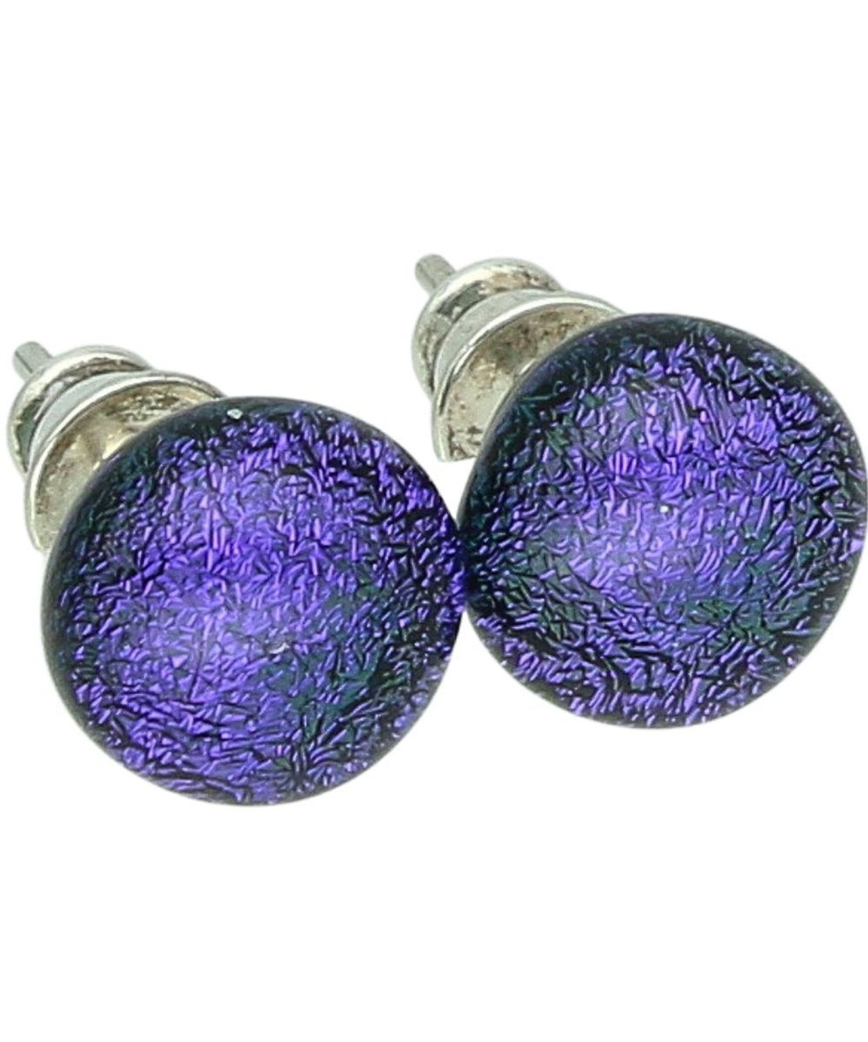 Kolczyki srebrne szkło weneckie fioletowe błyszczące.jpg